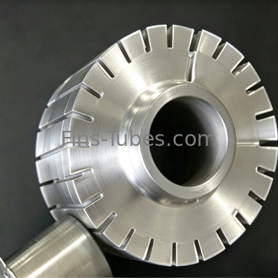Quality  DELLOK Solid Extruded Serrated Alu1050 Heat Exchanger Fin Tube Thick 0.4mm factory