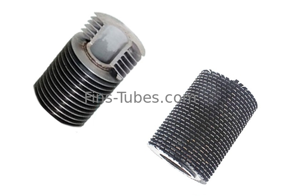 Extruded Carbon Steel Fin Tube Black Painted Clear Color Solid Serrated Fins 1-5mm Thickness