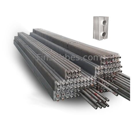 Extruded Carbon Steel Fin Tube Black Painted Clear Color Solid Serrated Fins 1-5mm Thickness